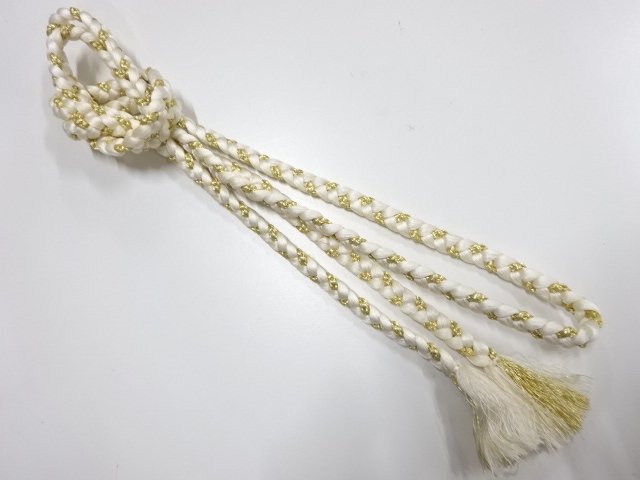 JAPANESE KIMONO / HAND-TIED OBIJIME CORD / SILK